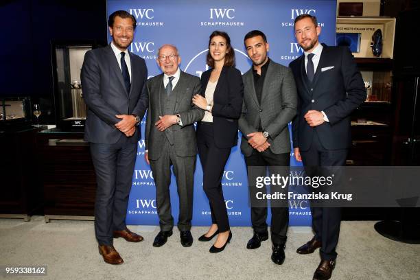 Henrik Ekdahl, IWC Managing Director, Kurt Klaus IWC Legend, Aline Thomas, Boutique Managerin, Elyas M ÌBarek and Alexander Schwenck, PR and...