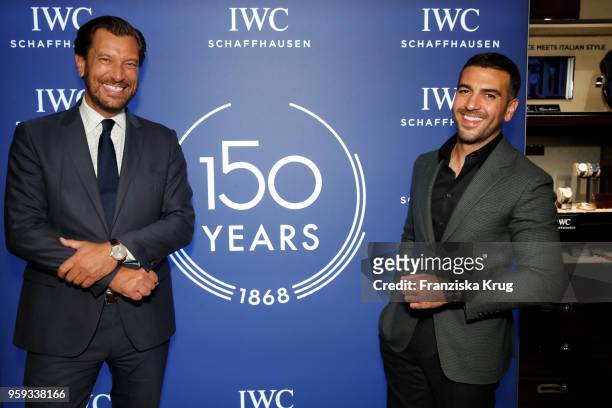 Henrik Ekdahl, IWC Managing Director and Elyas M'Barek attend at the IWC Boutique event on May 16, 2018 in Munich, Germany.