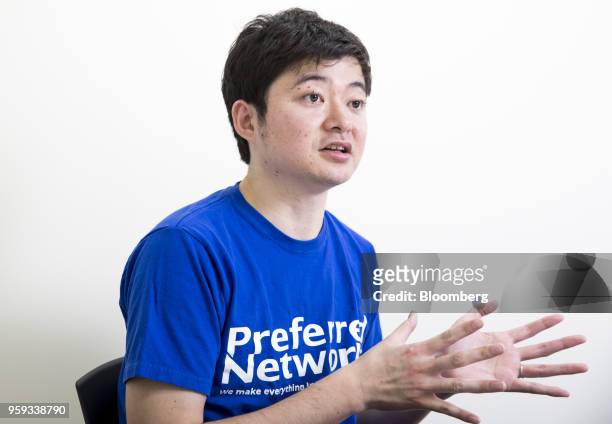 Toru Nishikawa, co-founder and chief executive officer of Preferred Networks Inc., speaks during an interview in Tokyo, Japan, on Friday, March 16,...