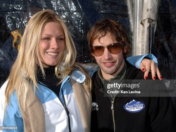 Singer James Blunt is joined by Brazalian television hostess Fiorella Mattheis at the Deer Valley Celebrity Skifest at Deer Valley resort, Utah, Dec....