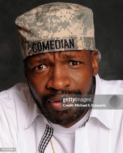 Comedian Yoursie Thomas poses at The Ice House Comedy Club on January 21, 2010 in Pasadena, California.