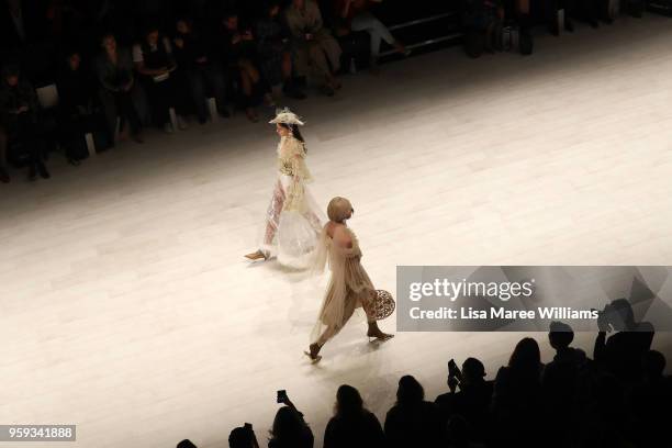 Models walk the runway during the Still Still Studio show at Mercedes-Benz Fashion Week Resort 19 Collections at Carriageworks on May 17, 2018 in...