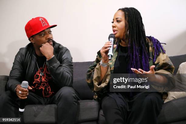 Singer, songwriter and producer Anthony Hamilton, and singer Lalah Hathaway participate in a panel discussion at the Vocal Health Clinic event hosted...