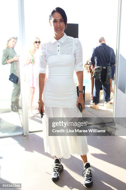 Lindy Klim arrives ahead of the Ten Pieces show at Mercedes-Benz Fashion Week Resort 19 Collections at Bondi Icebergs on May 17, 2018 in Sydney,...