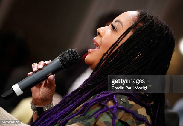 Singer Lalah Hathaway participates in a panel discussion at the Vocal Health Clinic event hosted by The Recording Academy WDC Chapter and MusiCares...