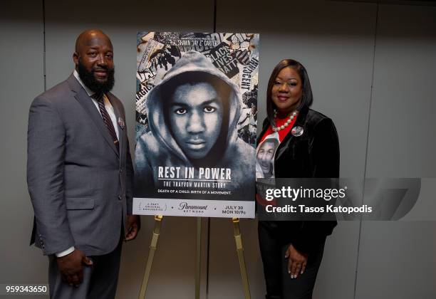 Tracy Martin and Sybrina Fulton attend the Trayvon Martin: Rest In Power screning on May 16, 2018 in Washington, DC.