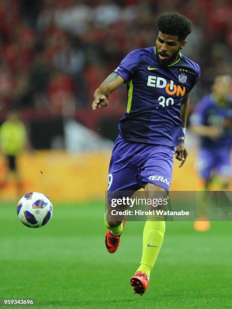 Patric of Sanfrecce Hiroshima in action during the J.League Levain Cup Group C match between Urawa Red Diamonds and Sanfrecce Hiroshima at Saitama...