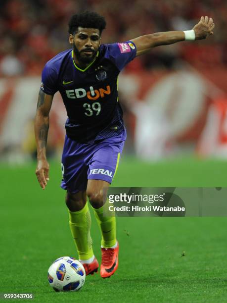 Patric of Sanfrecce Hiroshima in action during the J.League Levain Cup Group C match between Urawa Red Diamonds and Sanfrecce Hiroshima at Saitama...