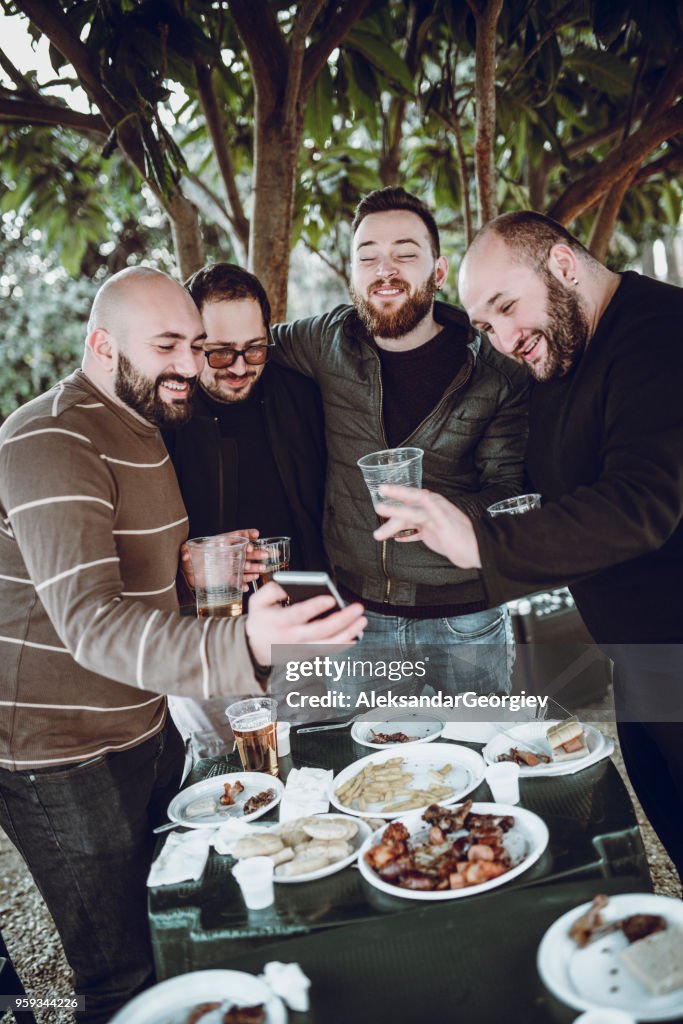 Smiling Group of Friends Have Great Time on Picnic