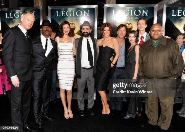 Actors Paul Bettany, Tyrese Gibson, Adrianne Palicki, director Scott Stewart, actors Kate Walsh, Dennis Quaid, Willa Holland, Doug Jones and Charles...