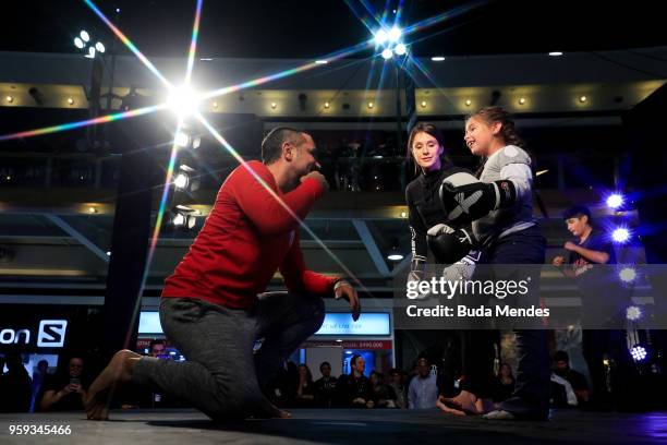 Women's strawweight contender Alexa Grasso of Mexico holds an open training session at Mall Sport on May 16, 2018 in Santiago, Chile.