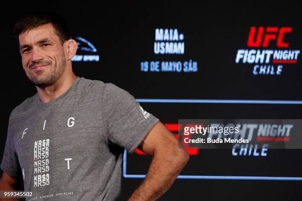 Welterweight contender Demian Maia of Brazil holds an open training session at Mall Sport on May 16, 2018 in Santiago, Chile.