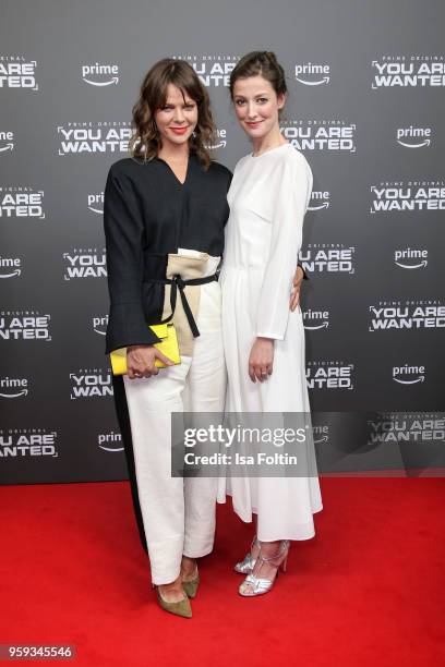 German actress Jessica Schwarz and German actress Alexandra Maria Lara attend the premiere of the second season of 'You are wanted' at Filmtheater am...