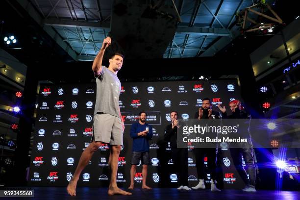 Welterweight contender Demian Maia of Brazil holds an open training session at Mall Sport on May 16, 2018 in Santiago, Chile.
