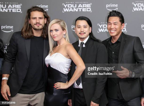 German actor Jaime Krsto Ferkic, polish actor Anna Baranowska, actor Ken Duong and guest attend the premiere of the second season of 'You are wanted'...