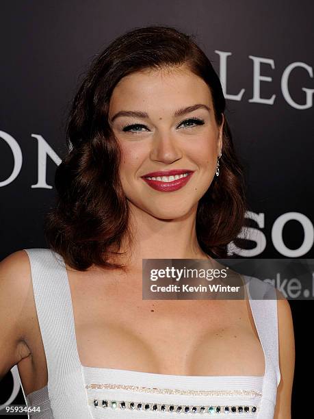 Actress Adrianne Palicki arrives at the premiere of Screen Gems' "Legion" at the ArcLight's Cinerama Dome Theater on January 21, 2010 in Los Angeles,...