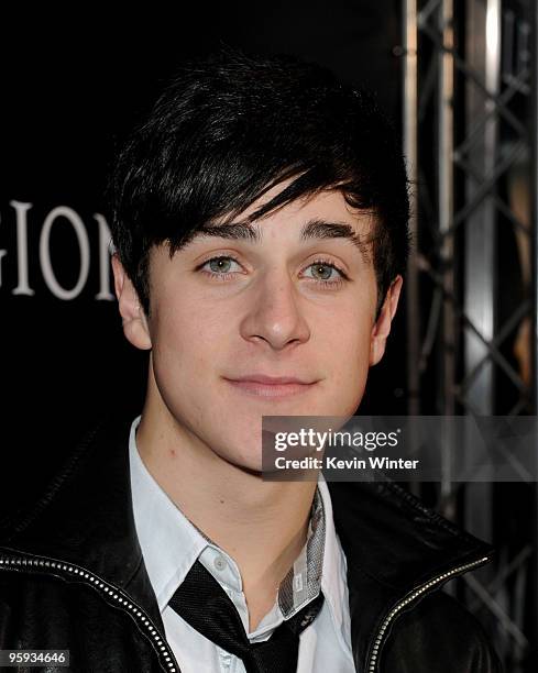Actor David Henrie arrives at the premiere of Screen Gems' "Legion" at the ArcLight's Cinerama Dome Theater on January 21, 2010 in Los Angeles,...