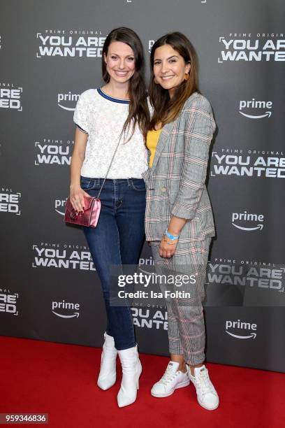 German actress Julia Hartmann and German actress Chryssanthi Kavazi attend the premiere of the second season of 'You are wanted' at Filmtheater am...