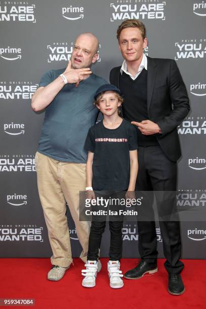 German actor Robert Gallinowski, child Oskar Weisz and German actor, director and producer Matthias Schweighoefer attend the premiere of the second...