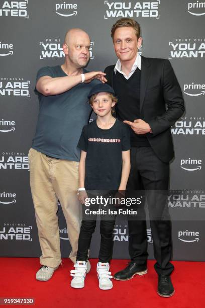 German actor Robert Gallinowski, child Oskar Weisz and German actor, director and producer Matthias Schweighoefer attend the premiere of the second...