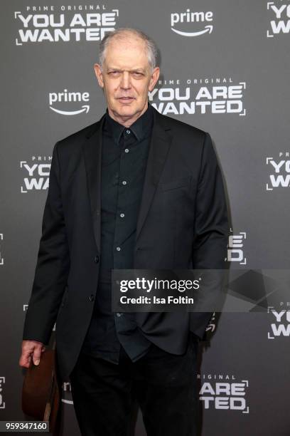 Actor Peter Gilbert Cotton attends the premiere of the second season of 'You are wanted' at Filmtheater am Friedrichshain on May 16, 2018 in Berlin,...