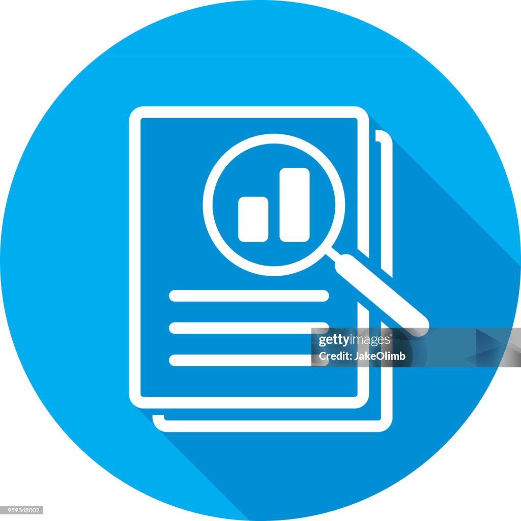 Magnifying Glass Files Icon Silhouette