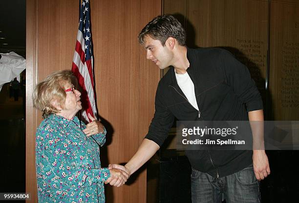 Actor Sebastian Stan and Dr. Ruth Westheimer attends the 5th annual BGC Charity Day at BGC Partners, INC on September 11, 2009 in New York City.