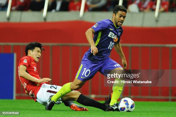 Felipe Silva of Sanfrecce Hiroshima in action during the J.League Levain Cup Group C match between Urawa Red Diamonds and Sanfrecce Hiroshima at...