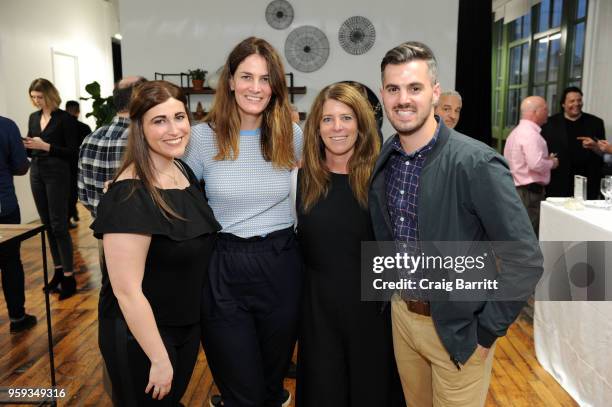 Shaye Cohen, Ashley Connor and Bryan Wilson attend the AD, Bon Appetit and Delta Faucet toast of the Conde Nast Kitchen Studio on May 16, 2018 in New...