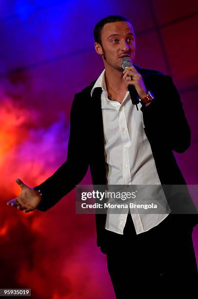 Francesco Facchinetti performs during Musicamore 2008 concert for children at Teatro dal Verme on February 12, 2008 in Milan, Italy.