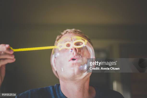 Man Blows Bubble