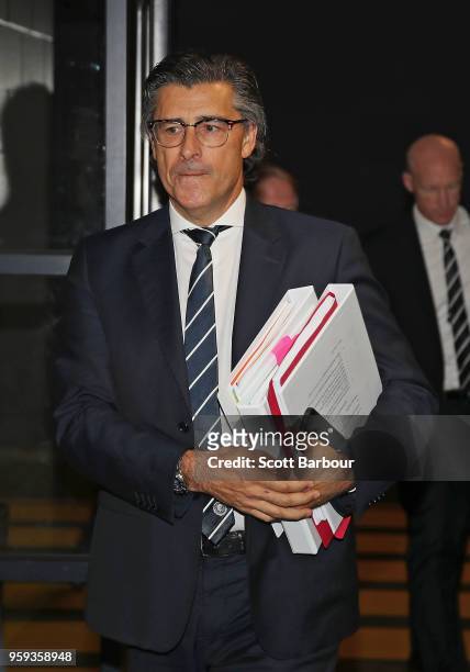 Marcus Clarke, Solicitor for the Carlton Football Club and Andrew McKay, General Manager Football Operations at the Carlton Football Club arrive...