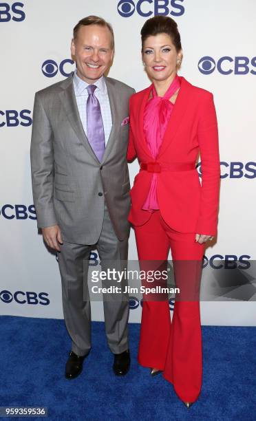 Journalists John Dickerson and Norah O'Donnell attend the 2018 CBS Upfront at The Plaza Hotel on May 16, 2018 in New York City.
