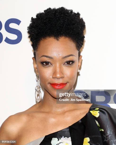 Actress Sonequa Martin-Green attends the 2018 CBS Upfront at The Plaza Hotel on May 16, 2018 in New York City.