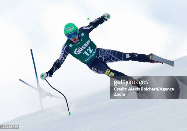 Ted Ligety of the USA during the Audi FIS Alpine Ski World Cup Mens Super G on January 22, 2010 in Kitzbuehel, Austria.