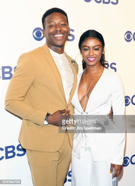 Actors Brandon Micheal Hall and Ebonee Noel attend the 2018 CBS Upfront at The Plaza Hotel on May 16, 2018 in New York City.