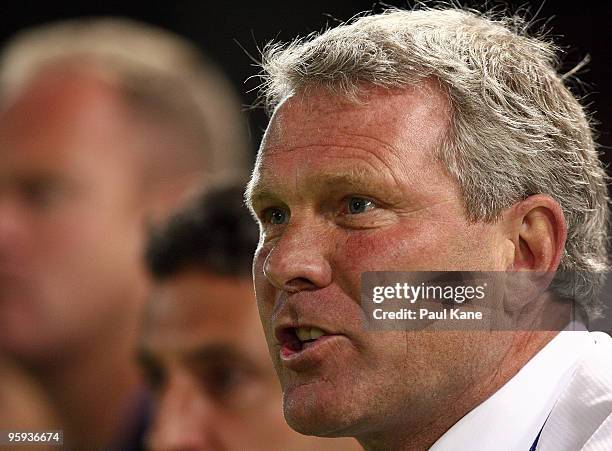 Ricki Herbert, coach of the Phoenix looks on during the round 24 A-League match between the Perth Glory and the Wellington Phoenix at ME Bank Stadium...