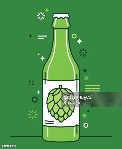 beer bottle brewing - brewery stock illustrations