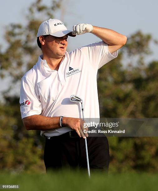 Paul Lawrie of Scotland during the second round of the Abu Dhabi Golf Championship at the Abu Dhabi Golf Club on January 22, 2010 in Abu Dhabi,...