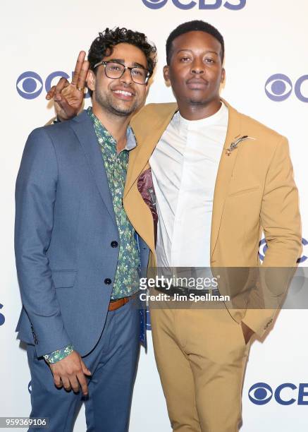 Actors Suraj Sharma and Brandon Micheal Hall attend the 2018 CBS Upfront at The Plaza Hotel on May 16, 2018 in New York City.