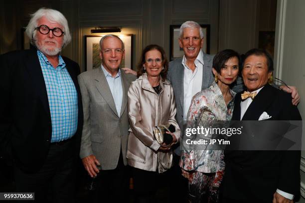 Center Right ) Joseph Cicio, Josie Natori, Ken Natori and guests attend the launch of Joseph Cicio's new book "Friends** Bearing Gifts" at The Lowell...