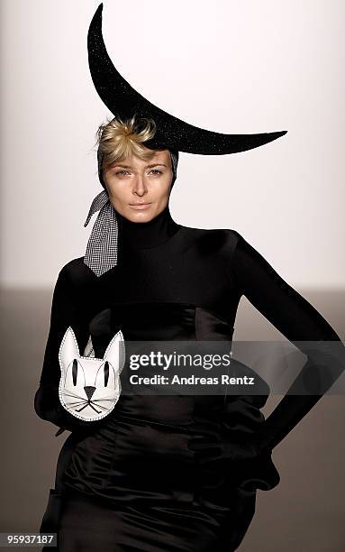 Model Eva Padberg walks the runway at the Hausach Couture Fashion Show during the Mercedes-Benz Fashion Week Berlin Autumn/Winter 2010 at the...