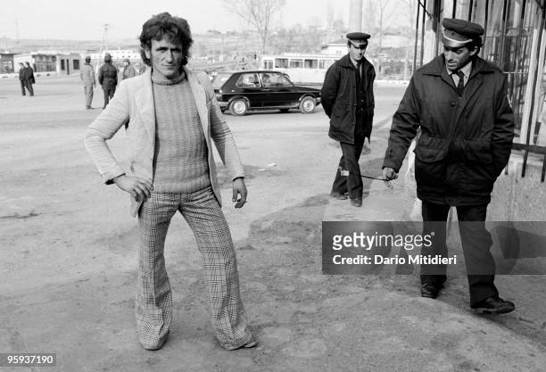 Supporter of Democratic Party leader, Sali Berisha, enjoys a walk in central Tirana, following the fall of the Communist regime in 1991. Sali Berisha...