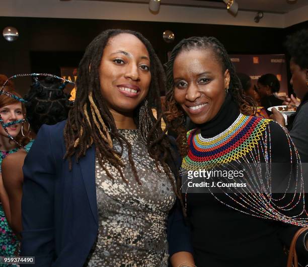 Directors Iquo B. Essien and Ekwa Msangi attend the opening night of the 25th African Film Festival at Walter Reade Theater on May 16, 2018 in New...