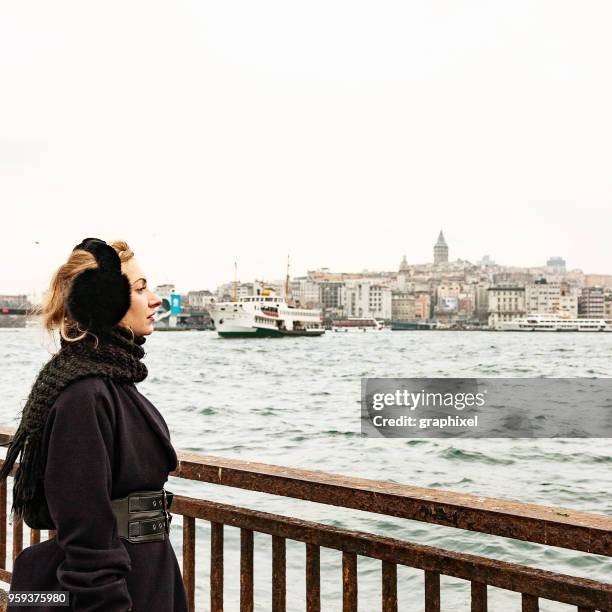 beautiful woman sightseeing in istanbul - russian ethnicity stock pictures, royalty-free photos & images