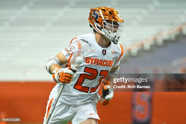 Tucker Dordevic of the Syracuse Orange controls the ball against the Cornell Big Red during a 2018 NCAA Division I Men's Lacrosse Championship First...