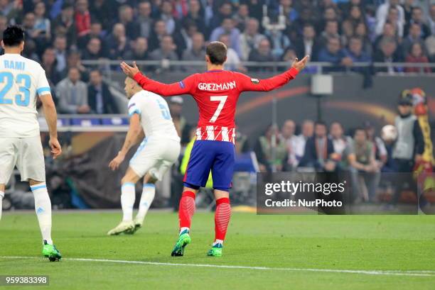 Antoine Griezmann of Atletico Madrid during the UEFA Europa League final match between Olympique de Marseille and Club Atletico de Madrid at Parc...