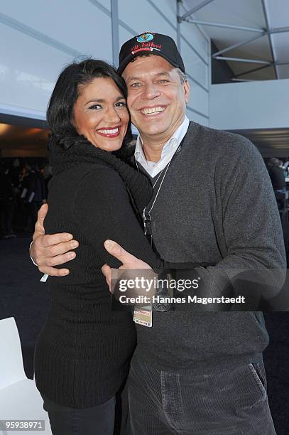 Juergen Hingsen and Francesca Elstermeier attend the Kitz Race Club on January 22, 2010 in Kitzbuhel, Austria.