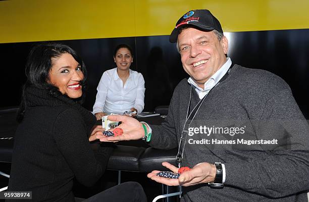 Juergen Hingsen and Francesca Elstermeier attend the Kitz Race Club on January 22, 2010 in Kitzbuhel, Austria.