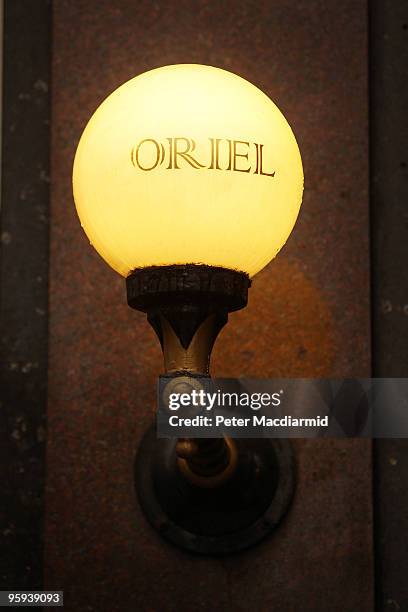 Light shines outside the Oriel brasserie in Sloane Square on January 22, 2010 in London. Local media are reporting that Earl Cadogan, who is the...